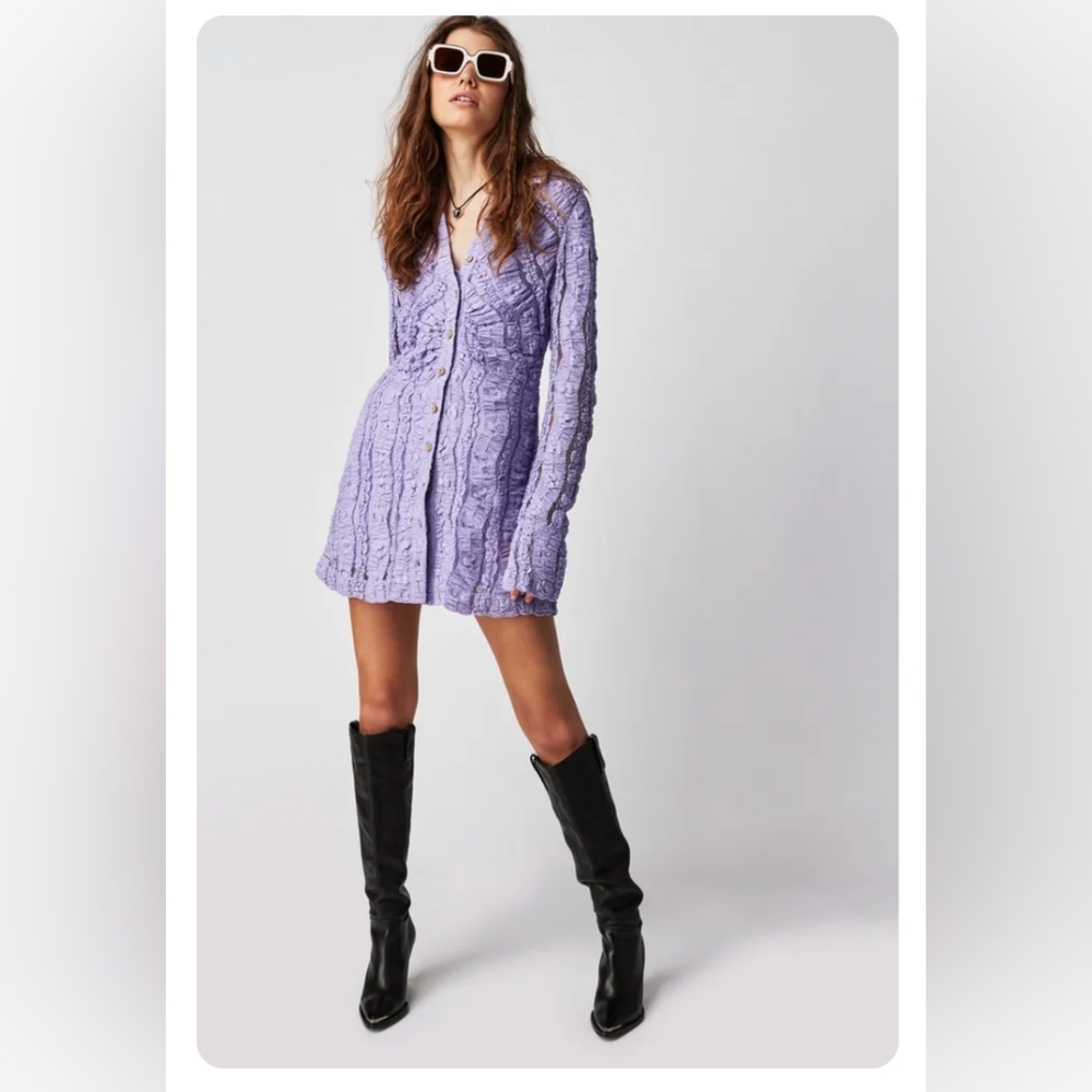 Free People Shayla Mini Dress in Lavender Fields